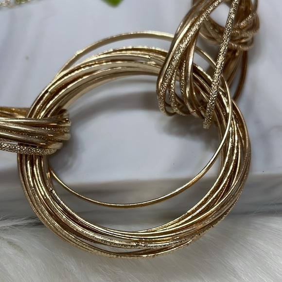 Inc International Concept Gold Statement Circle Necklace - Picture 6 of 12